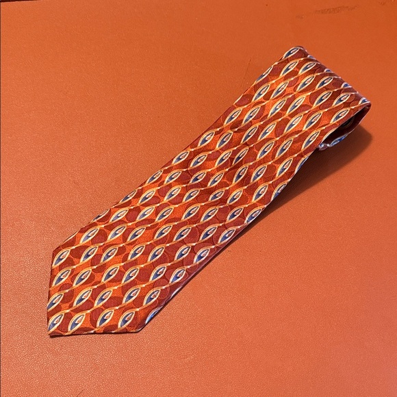 Jos. A. Bank Orange and Blue Patterned Tie - Picture 1 of 11